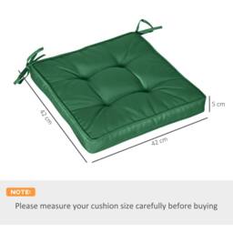 OUTSUNNY 42 x 42cm Replacement Garden Seat Cushion Pad with Ties, Green - Size: 42 x 42 cm - thumbnail 3