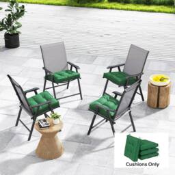 OUTSUNNY 42 x 42cm Replacement Garden Seat Cushion Pad with Ties, Green - Size: 42 x 42 cm - thumbnail 1