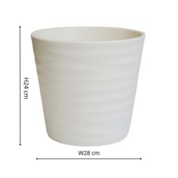 Ivyline Oslo Cotton Taper Planter - H27cm D32cm - 4 Colours & 2 Sizes Available Online - Ceramic - Made in Europe in Cream - thumbnail 5