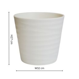 Ivyline Oslo Cotton Taper Planter - H27cm D32cm - 4 Colours & 2 Sizes Available Online - Ceramic - Made in Europe in Cream - thumbnail 4