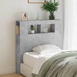 Berkfield Home LED Headboard Concrete Grey 100x18.5x103.5 cm Engineered Wood - thumbnail 4