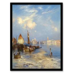 Artery8 Thomas Moran A View of Venice Grand Canal Framed Wall Art Print in Blue - Size: A4 - thumbnail 1