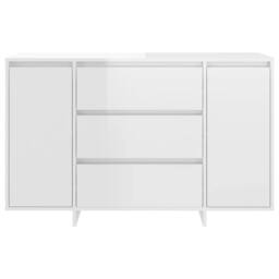 Berkfield Home Sideboard with 3 Drawers High Gloss White 120x41x75 cm Engineered Wood - Size: 120 x 41 x 75 cm - thumbnail 5