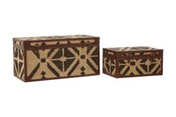 Orsina Multi-Colour Storage Trunks, Set of 2 Metal Trunks, Decorative Storage Trunks, Stylish Storage Trunks in Brown - thumbnail 4