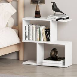 Levede 20cm Slide Table for Living Room Sofa End Narrow Space Storage in White - thumbnail 3
