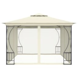 Berkfield Home Gazebo with Nets 300x400x265 cm Cream in Beige - Size: 300 x 400 x 265 cm - thumbnail 3