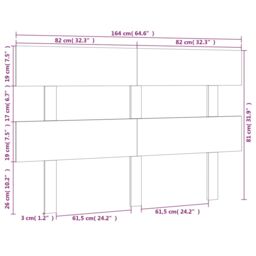 Berkfield Home Bed Headboard 164x3x81 cm Solid Wood Pine in Brown - Size: 164 x 3 x 81 cm - thumbnail 6