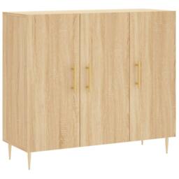 Berkfield Home Sideboard Sonoma Oak 90x34x80 cm Engineered Wood in Light Tan - Size: 90 x 34 x 80 cm