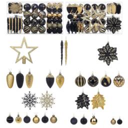 Neo Large 110PCS Christmas Tree Bauble Ornaments Set in Black - thumbnail 7