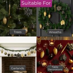 Neo Large 110PCS Christmas Tree Bauble Ornaments Set in Black - thumbnail 5