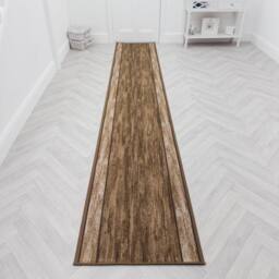 runrug Hallway Runner Rug - Non-Slip, Hardwearing, 5.4mm - 'Rama' in Dark Brown - Size: 66 cm x 330 cm - thumbnail 4
