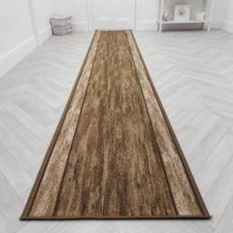 runrug Hallway Runner Rug - Non-Slip, Hardwearing, 5.4mm - 'Rama' in Dark Brown - Size: 66 cm x 330 cm - thumbnail 5