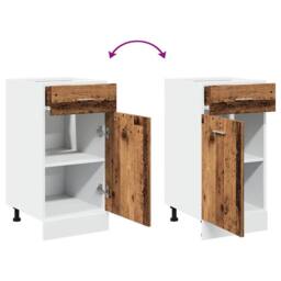 Berkfield Home Durable Drawer Bottom Cabinet Lyon Old Wood 40x46x81.5 cm Enginee in Brown - thumbnail 7