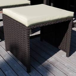 Home Discount 11Pc Garden Vida Cuba 10 Seater Rattan UKFR Fabric Garden Furniture in Brown - thumbnail 6