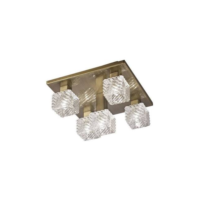 Netlighting Accor Ceiling Flush 5 Light G9 230mm Square Antique Brass Clear Glass in Bronze - image 1