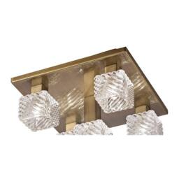 Netlighting Accor Ceiling Flush 5 Light G9 230mm Square Antique Brass Clear Glass in Bronze - thumbnail 4