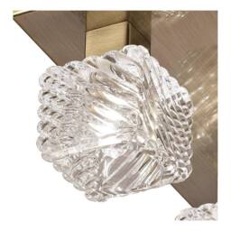 Netlighting Accor Ceiling Flush 5 Light G9 230mm Square Antique Brass Clear Glass in Bronze - thumbnail 6