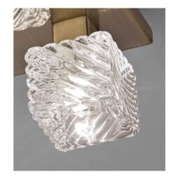 Netlighting Accor Ceiling Flush 5 Light G9 230mm Square Antique Brass Clear Glass in Bronze - thumbnail 9