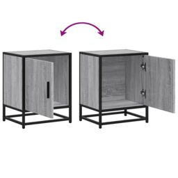 Berkfield Home Bedside Cabinet Grey Sonoma 40x31x50 cm Engineered Wood & Metal - Size: 40 x 31 x 50 cm - thumbnail 9