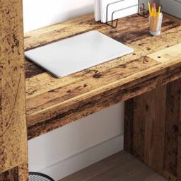 Berkfield Home Desk with Storage Old Wood 113x54x120 cm Engineered Wood - Size: 113 x 54 x 120 cm - thumbnail 4
