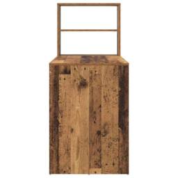 Berkfield Home Desk with Storage Old Wood 113x54x120 cm Engineered Wood - Size: 113 x 54 x 120 cm - thumbnail 6