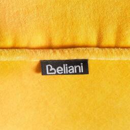 Wyld and Coco Yellow Velvet Round Pouffe - Lightweight Ottoman Footstool - thumbnail 6