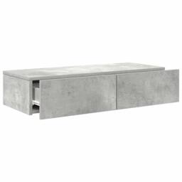 Berkfield Home Wall Shelf with Drawers Concrete Grey 80x33x17 cm Engineered Wood - Size: 80 x 33 x 17 cm - thumbnail 7