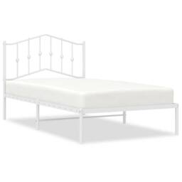 Berkfield Home Metal Bed Frame with Headboard White 100x190 cm - thumbnail 3