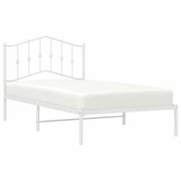 Berkfield Home Metal Bed Frame with Headboard White 100x190 cm - thumbnail 4