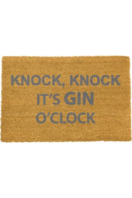Artsy Mats Knock Knock It's O'Clock Grey Doormat - Size: 40 cm x 60 cm - image 1