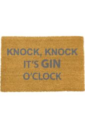 Artsy Mats Knock Knock It's O'Clock Grey Doormat - Size: 40 cm x 60 cm - thumbnail 1