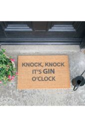 Artsy Mats Knock Knock It's O'Clock Grey Doormat - Size: 40 cm x 60 cm - thumbnail 2
