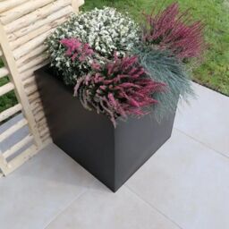 Woven Wood 60cm Zinc Galvanised Matte Black Square Planter - thumbnail 7