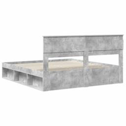 Berkfield Home Bed Frame with Headboard Concerte 180 x 200 cm Solid Pine Wood in Grey - thumbnail 9