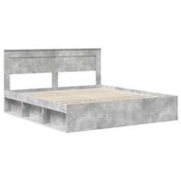 Berkfield Home Bed Frame with Headboard Concerte 180 x 200 cm Solid Pine Wood in Grey - thumbnail 4