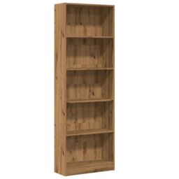 Berkfield Home Bookcase Artisian Oak 60x24x176 cm Engineered Wood in Brown - Size: 60 x 24 x 176 cm - thumbnail 2