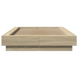 Berkfield Home Bed Frame without Mattress Sonoma Oak 100x200 cm in Light Tan - thumbnail 4