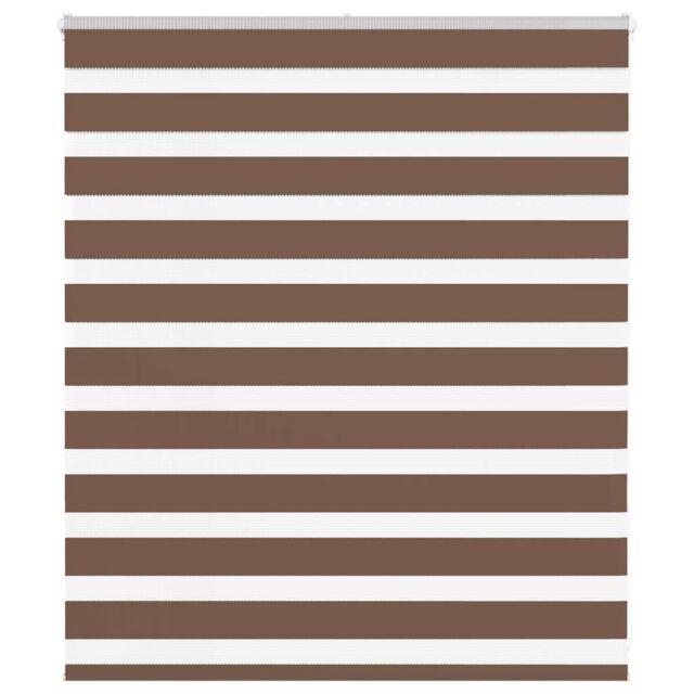 Berkfield Home Zebra Blind Brown 120x100 cm Fabric Width 115.9 cm Polyester - image 1