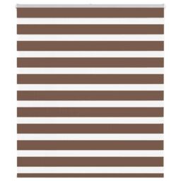 Berkfield Home Zebra Blind Brown 120x100 cm Fabric Width 115.9 cm Polyester - thumbnail 1