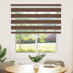 Berkfield Home Zebra Blind Brown 120x100 cm Fabric Width 115.9 cm Polyester - thumbnail 2