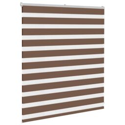 Berkfield Home Zebra Blind Brown 120x100 cm Fabric Width 115.9 cm Polyester - thumbnail 3