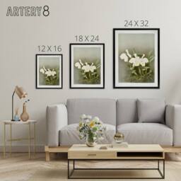 "Artery8 Frederick Sander Cattleya Trianae White Orchid Framed Canvas Art Print - Size: W12"" x H16""" - thumbnail 4