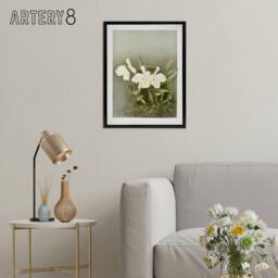 "Artery8 Frederick Sander Cattleya Trianae White Orchid Framed Canvas Art Print - Size: W12"" x H16""" - thumbnail 3