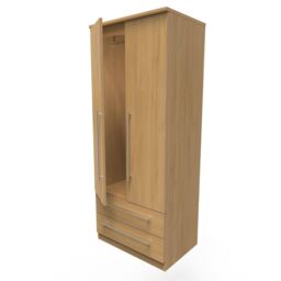 Ready Assembled 2 U Carlton 2 Door 2 Drawer Wardrobe (Ready Assembled) in Natural - Size: Large - thumbnail 6