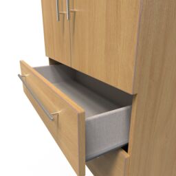 Ready Assembled 2 U Carlton 2 Door 2 Drawer Wardrobe (Ready Assembled) in Natural - Size: Large - thumbnail 7