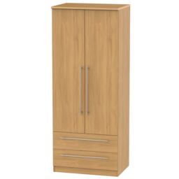 Ready Assembled 2 U Carlton 2 Door 2 Drawer Wardrobe (Ready Assembled) in Natural - Size: Large