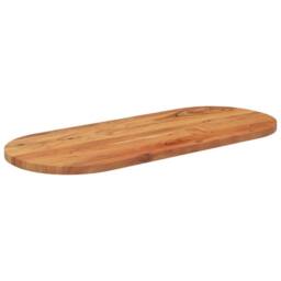 Berkfield Home Table Top 120x50x3.8 cm Oval Solid Wood Acacia in Brown - thumbnail 3