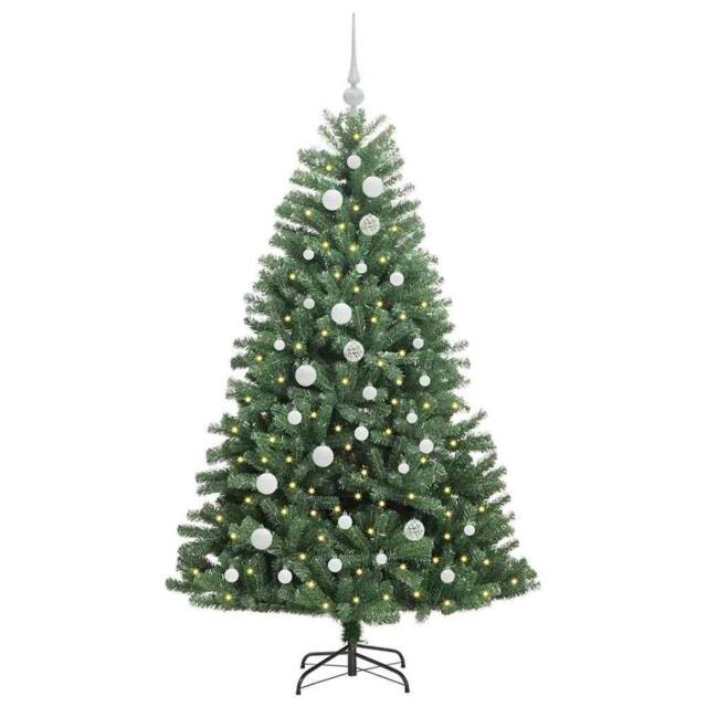 Berkfield Home Realistic Artificial Hinged Christmas Tree Green 150 cm PVC & Metal - image 1