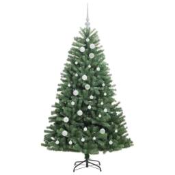 Berkfield Home Realistic Artificial Hinged Christmas Tree Green 150 cm PVC & Metal - thumbnail 4