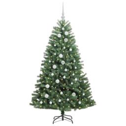 Berkfield Home Realistic Artificial Hinged Christmas Tree Green 150 cm PVC & Metal - thumbnail 1